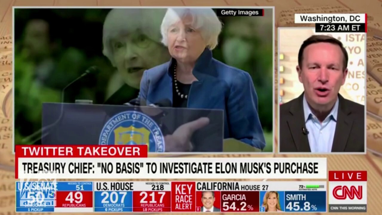 Sen. Murphy says he doesn't 'understand' Yellen's claim that there is 'no basis' to probe Musk's purchase of Twitter