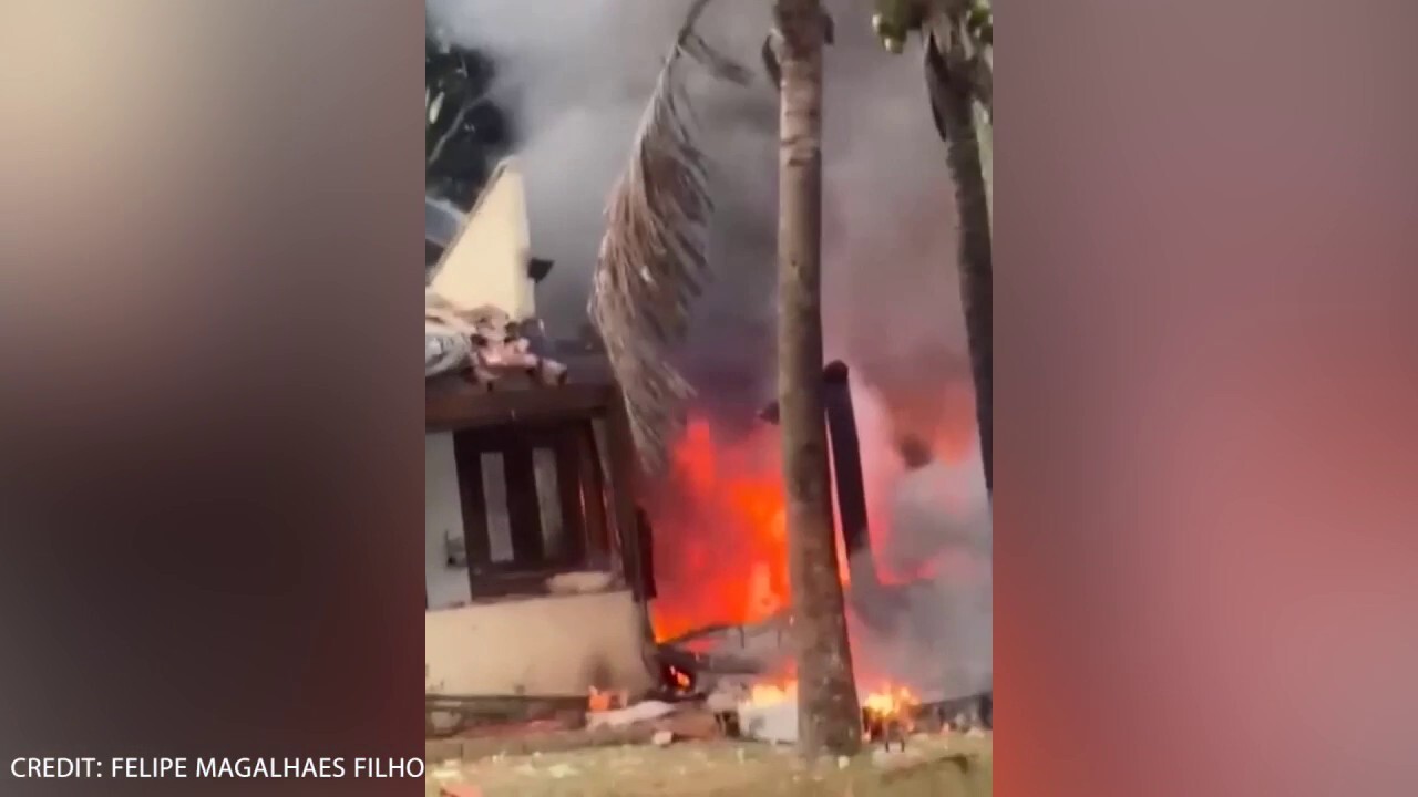 Aftermath of a plane crash in Brazil's Sao Paolo state