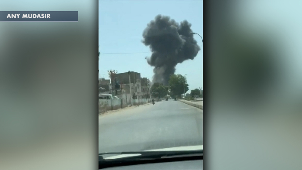 Black smoke seen rising from passenger plane crash in Karachi, Pakistan