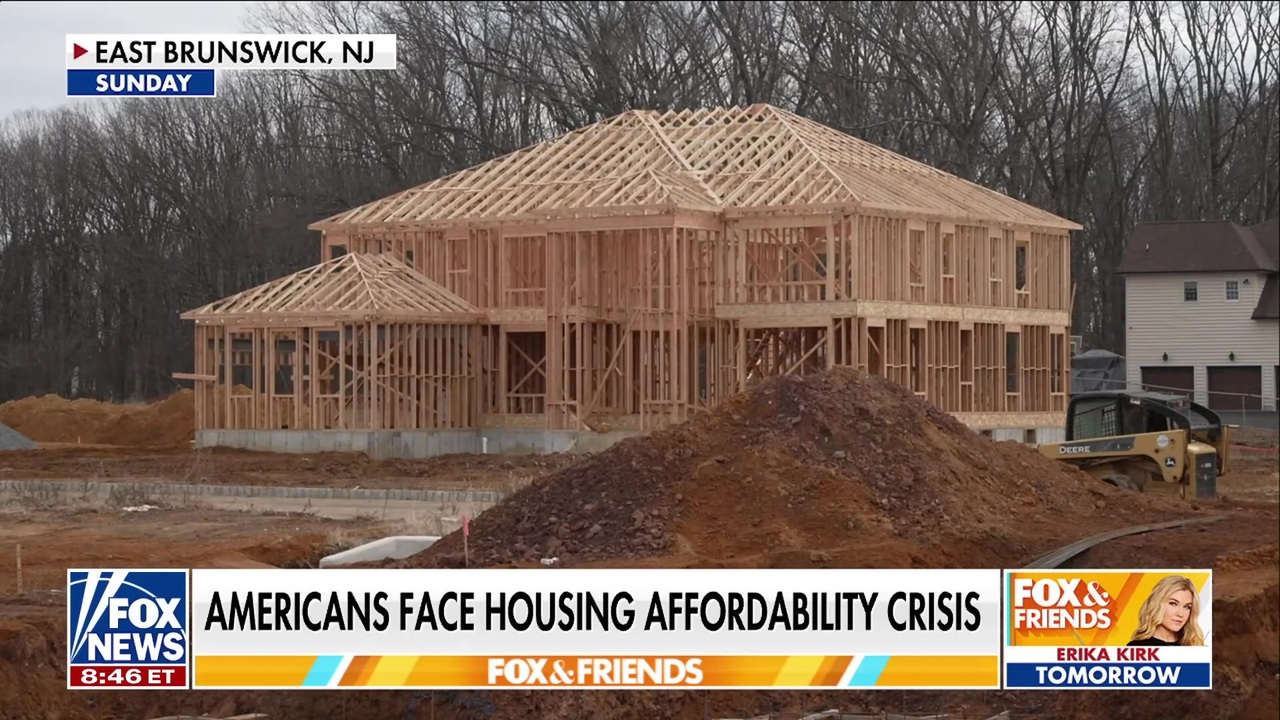 FOX Business’ Jeff Flock reports live from a New Jersey construction site on the U.S. housing affordability crisis, as new rules for insulation, EV charging pre-wiring and solar-ready roofs push prices higher.