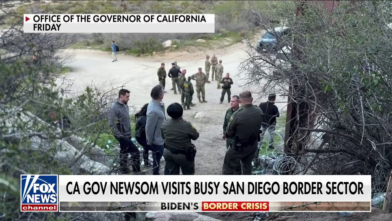 Gavin Newsom visits San Diego border sector, blames 'spineless' GOP for crisis