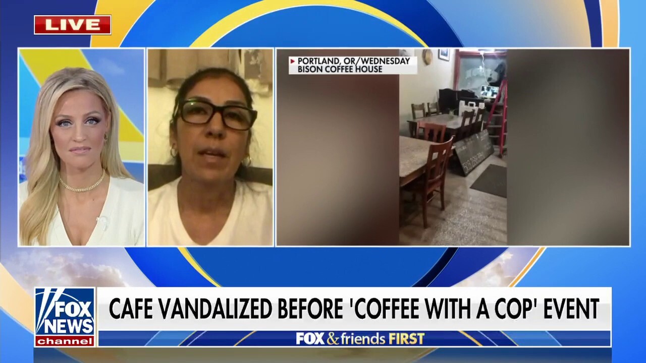Portland coffee shop vandalized, damaged before ‘Coffee with a Cop’ event