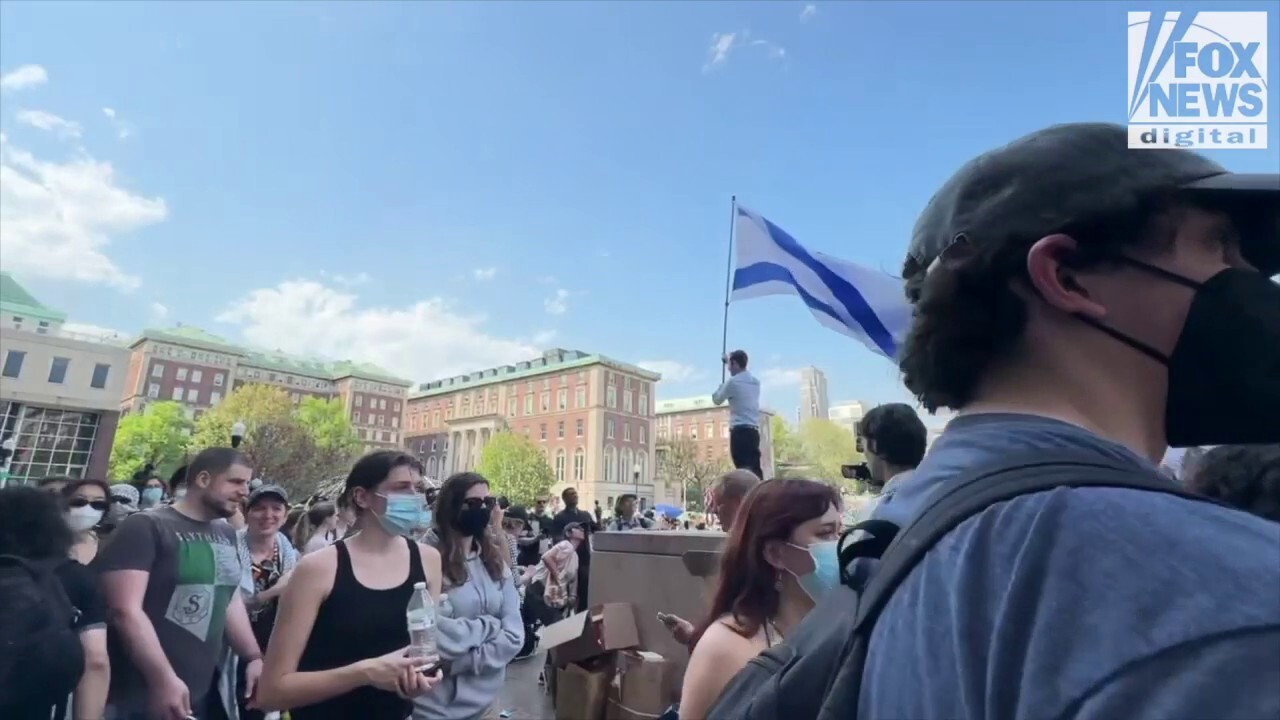Anti-Israel demonstrators rally on Columbia's campus