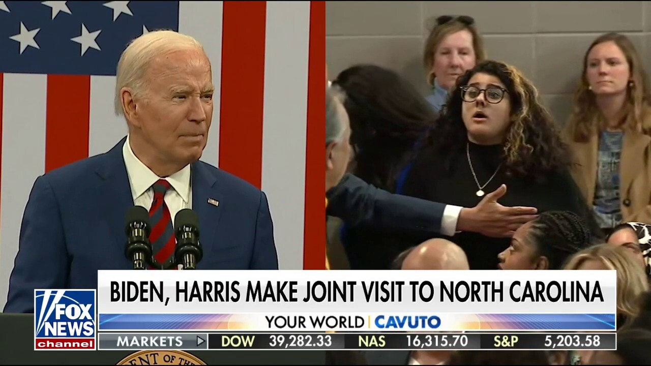 Biden's speech interrupted by pro-Palestinian protesters in North Carolina