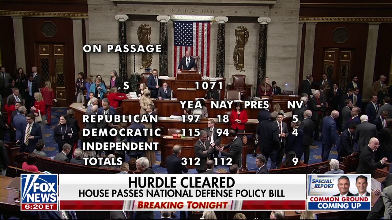 Fox News correspondent Griff Jenkins details the key provisions of a $901 billion defense spending bill that passed through the House following a Republican revolt on ‘Special Report.’
