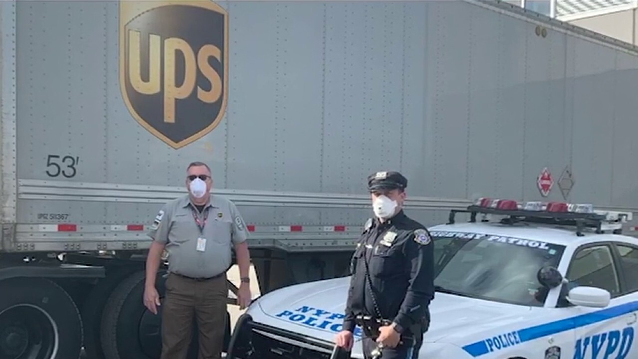 UPS driver and former cop 'honored' to deliver 88 drums of hand sanitizer to NYPD