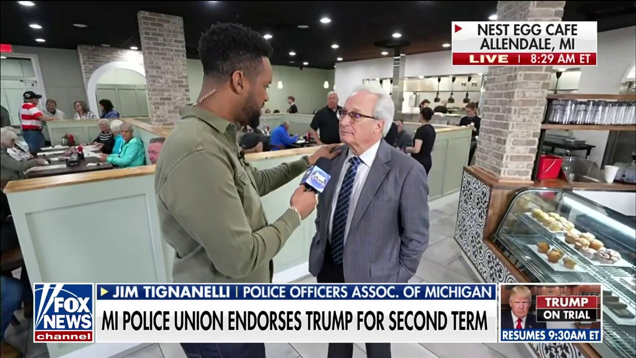 Police Officers Association of Michigan president Jim Tignanelli speaks with 'Fox & Friends' about his organization's support for President Trump going into the 2024 presidential election. 