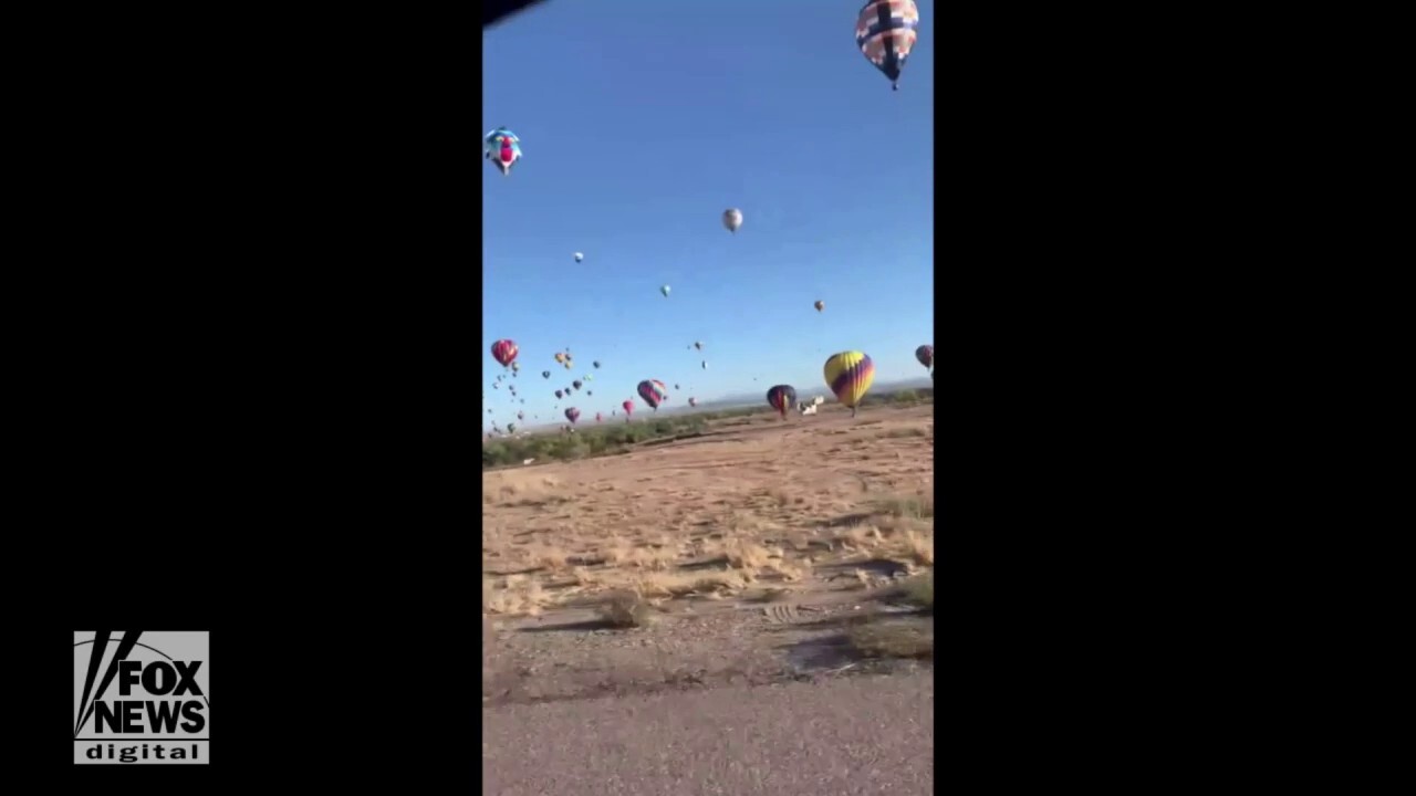 Hot air balloons fill the sky during annual Balloon Fiesta