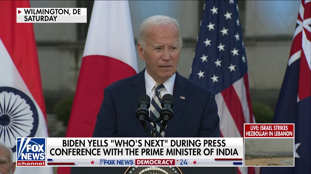 Confused Biden yells 'who's next?' during press conference with prime minister of India