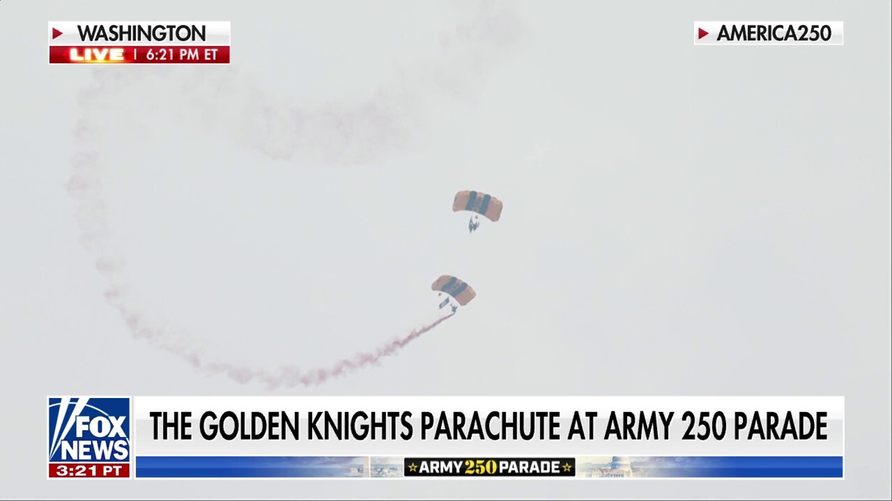 Golden Knights PARACHUTE into parade