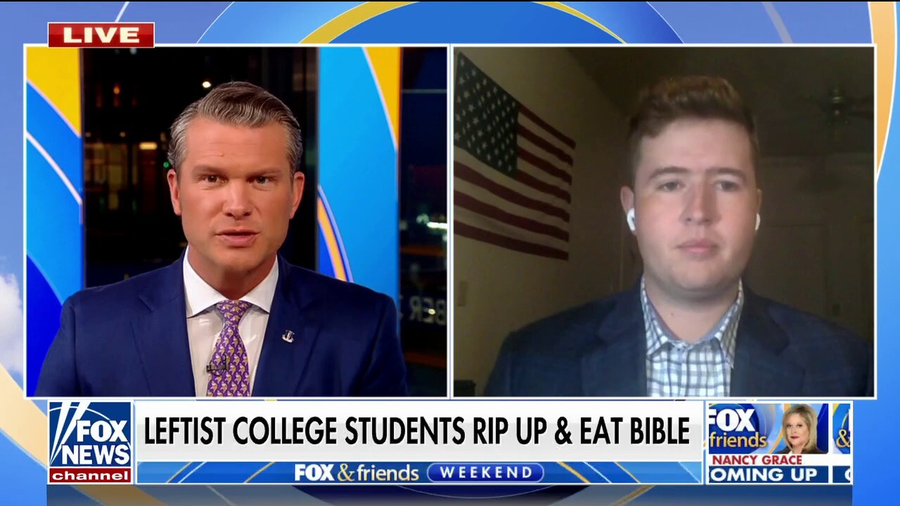 Left-wing college students rip up Bible, eat it in protest of Matt Walsh event