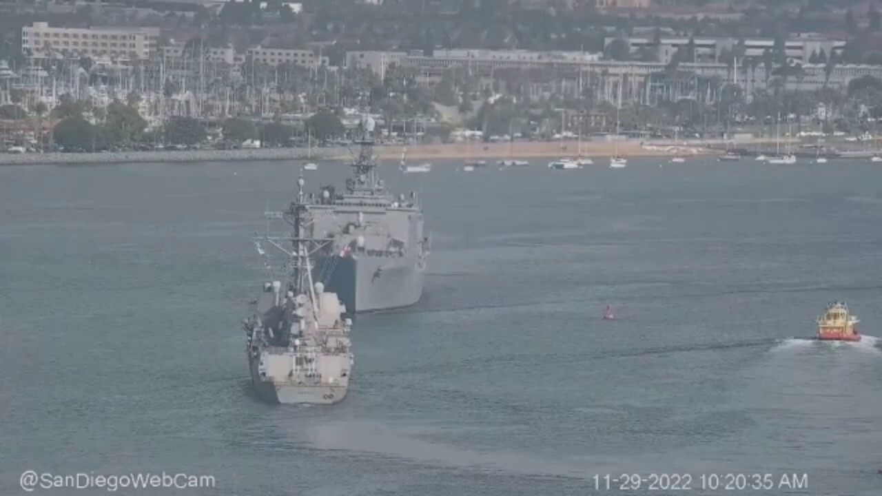 Navy ships nearly collide in San Diego Bay