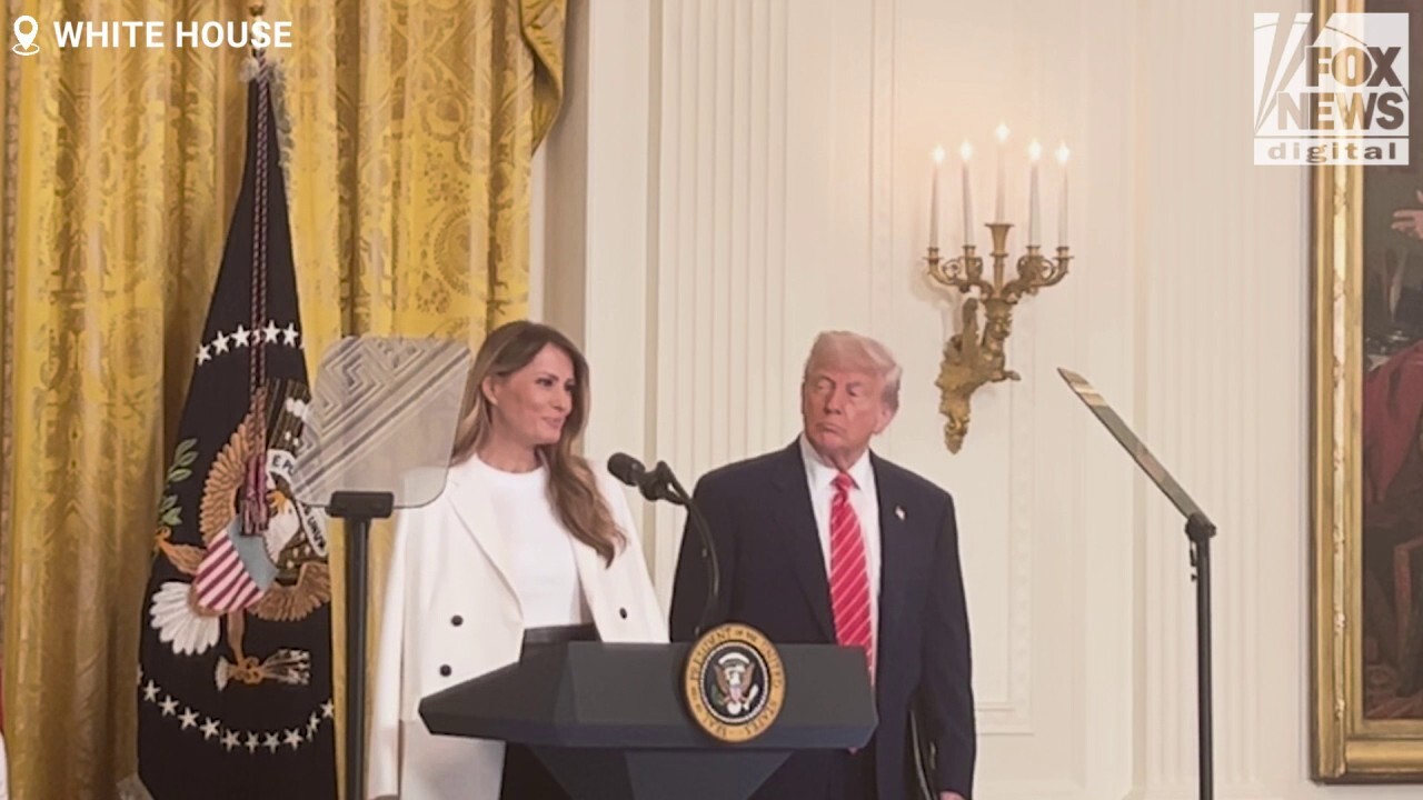 First lady Melania Trump welcomes military moms to White House for Mother`s Day