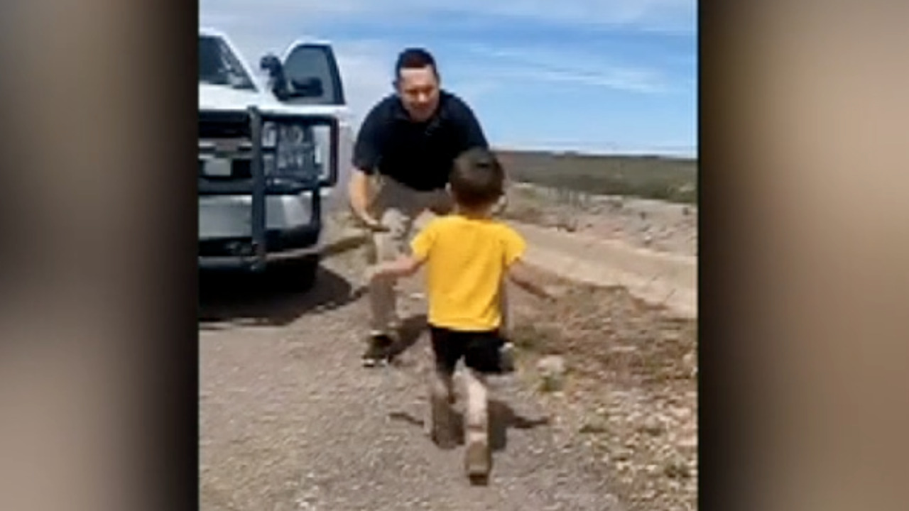 Raw video: Child runs to greet his father after weeks spent apart due to coronavirus	