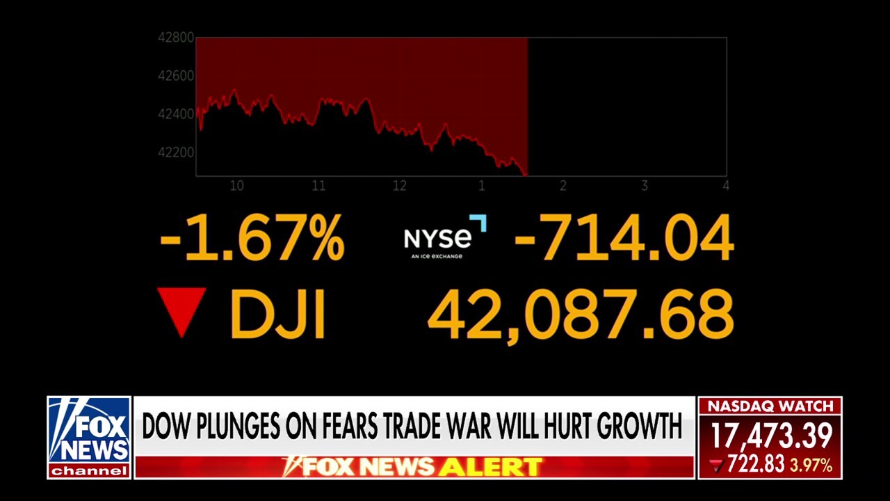 Markets tumble on recession, trade war fears after Trump suggests 'period of transition'