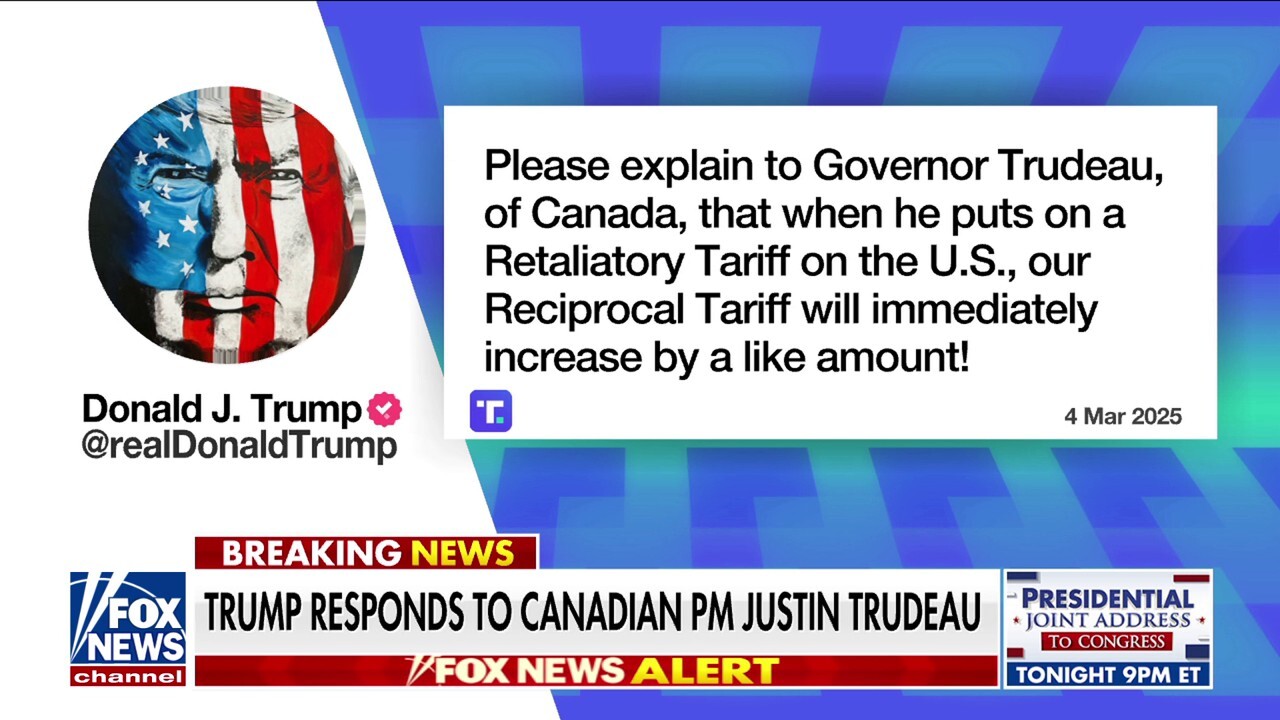 Trump puts 'Governor Trudeau' on notice for criticizing tariffs