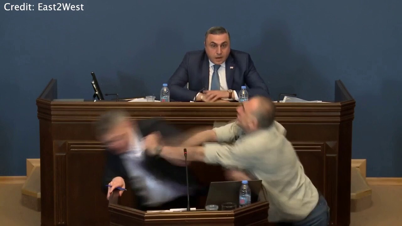 Парламентът на Грузия изпадна в хаос в понеделник след като