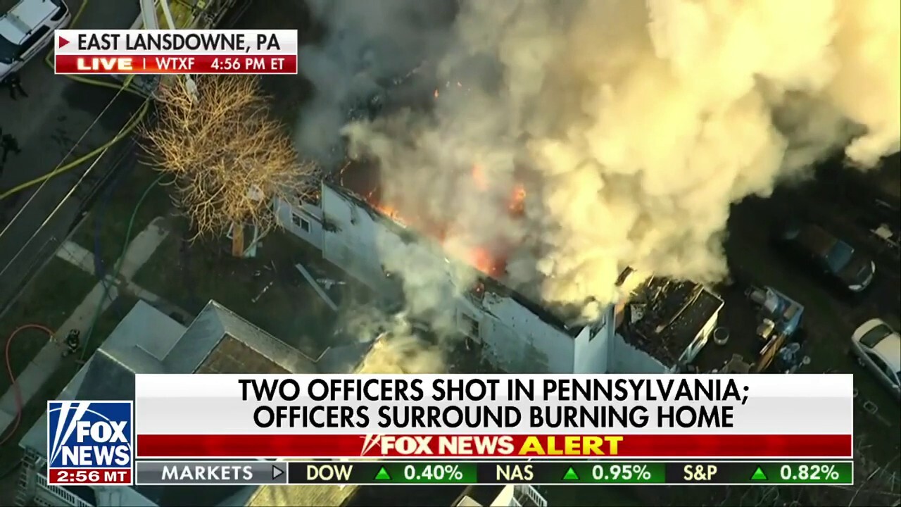  Two officers shot in Pennsylvania home; officers surround burning home
