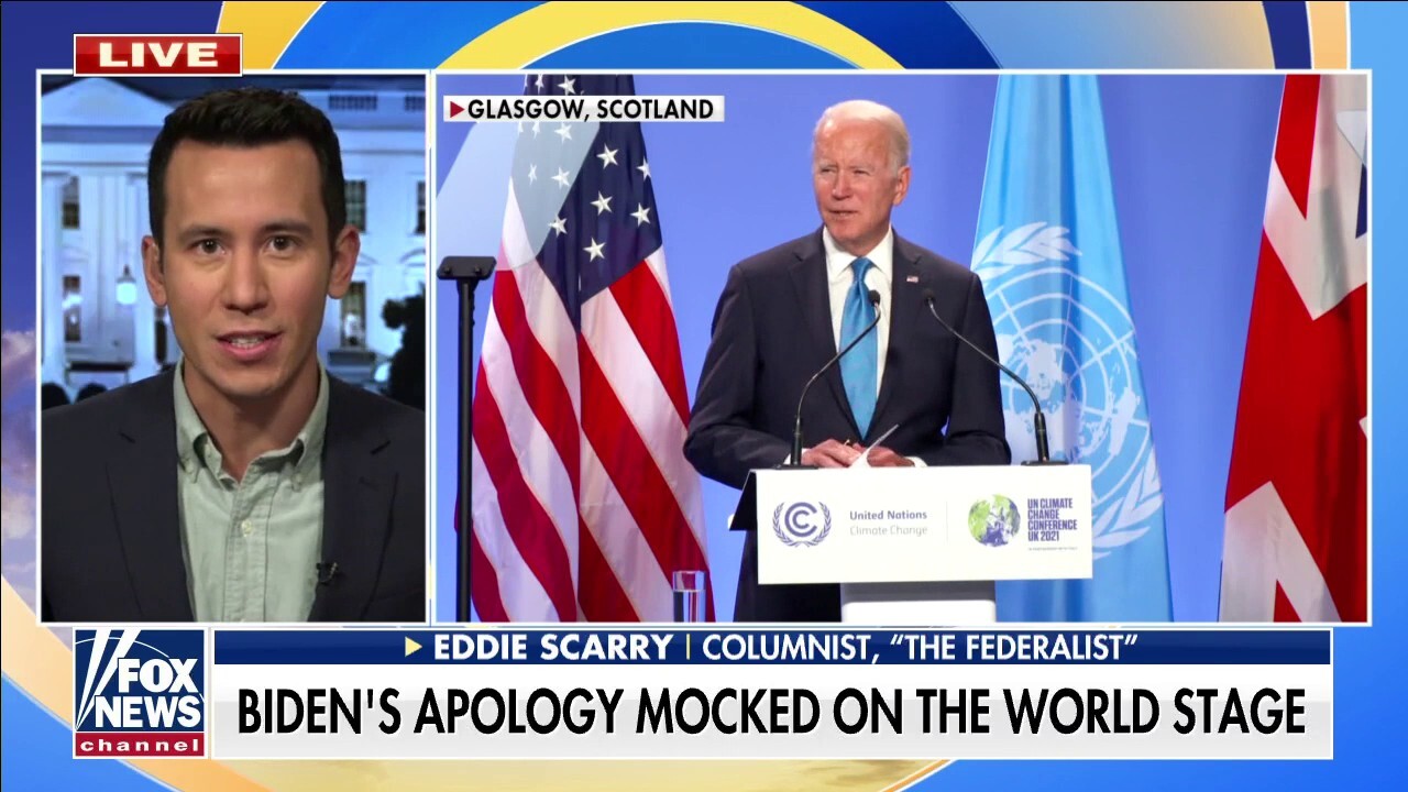 Biden mocked for apology, described as weak leader on world stage