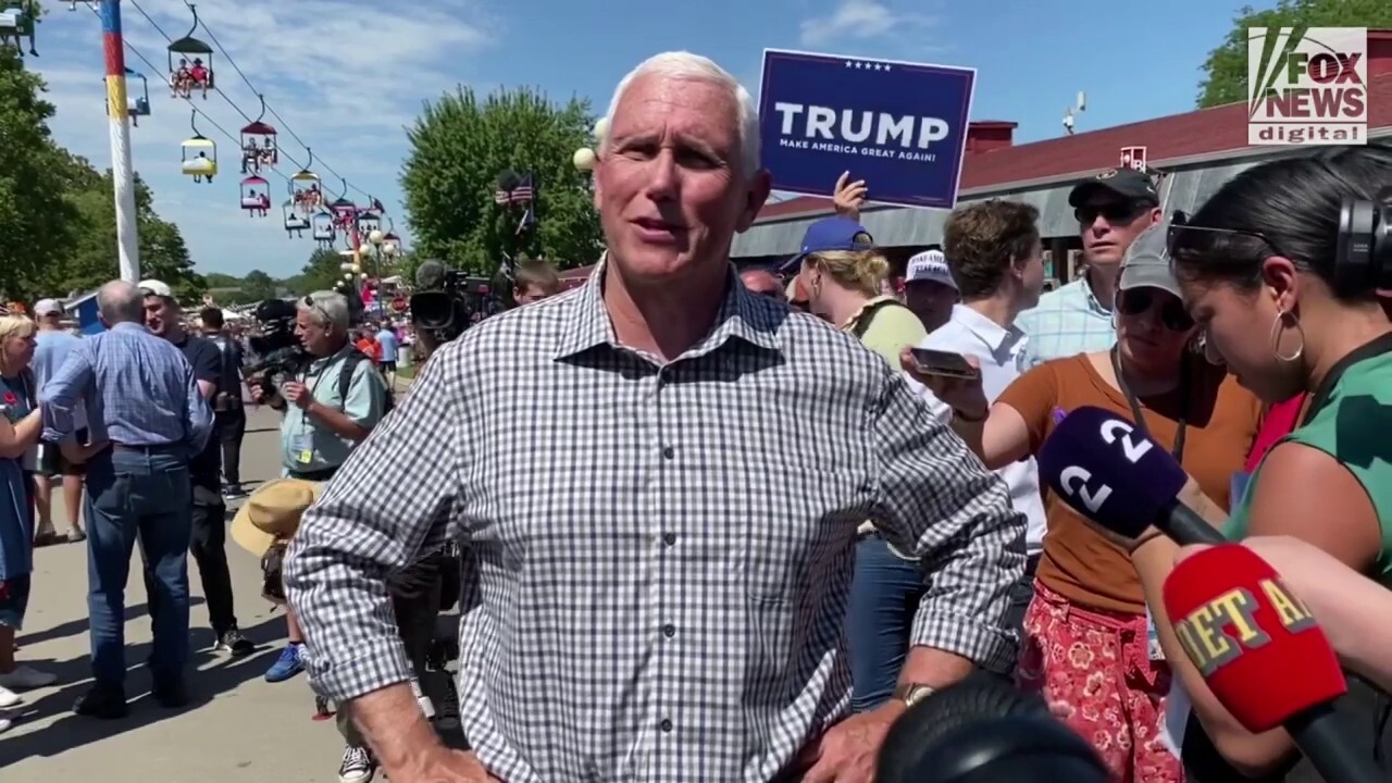 Former Vice President Mike Pence takes aim at former President Donald Trump for skipping out on sitting down with Iowa Gov. Kim Reynolds at the state fair