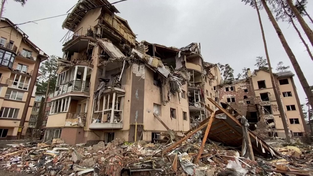 Ukraine crisis: Scattered toys in rubble after buildings destroyed in Russian military attack