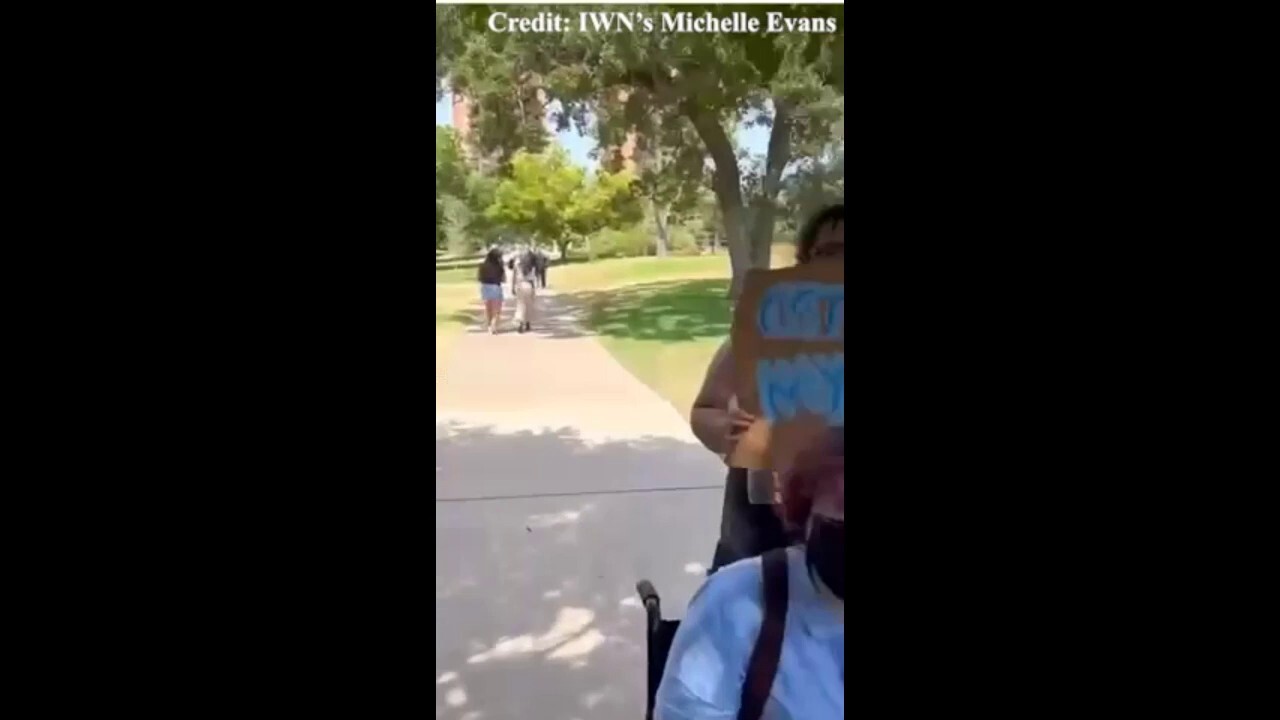 Independent Women's Network’s Michelle Evans faces profanities from protesters in Texas