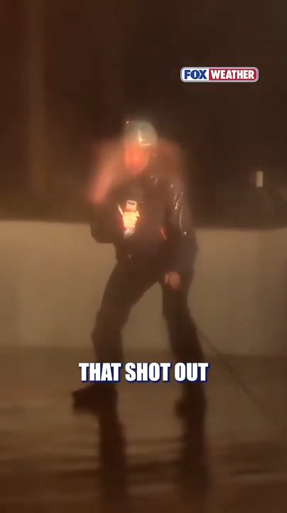 Reporter nearly knocked off his feet by Hurricane Isaias