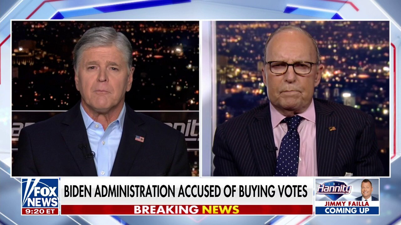 FOX Business host Larry Kudlow weighs in on accusations President Biden is buying votes through student loan handouts and sets the record straight on Biden’s repeatedly false inflation claim on 'Hannity.'