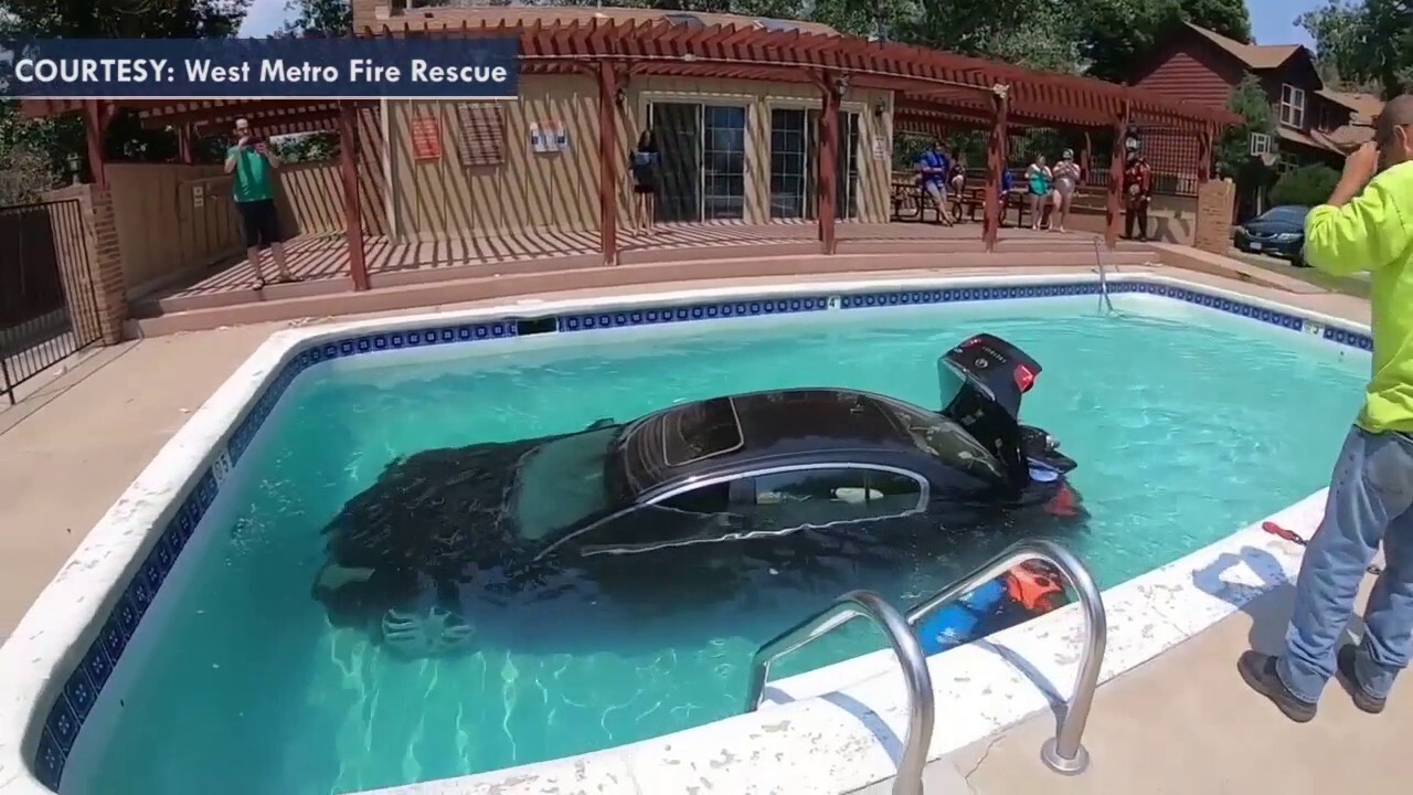 Colorado teen cited after driving into swimming pool