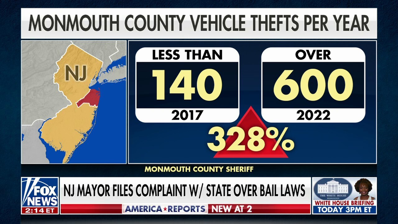 New Jersey mayor sues his own state over bail reform, blames failing policy for massive spike in car thefts