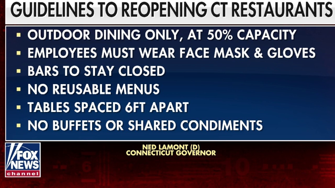 Connecticut restaurants to reopen with outdoor dining only and at 50 percent capacity