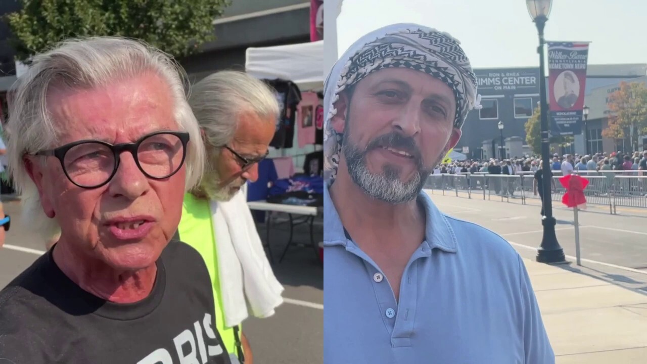 Pro-Palestinian protesters spar with Harris supporter outside Pennsylvania rally