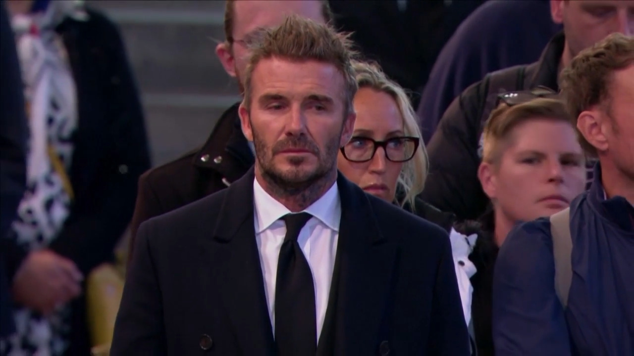 David Beckham at Queen Elizabeth II procession