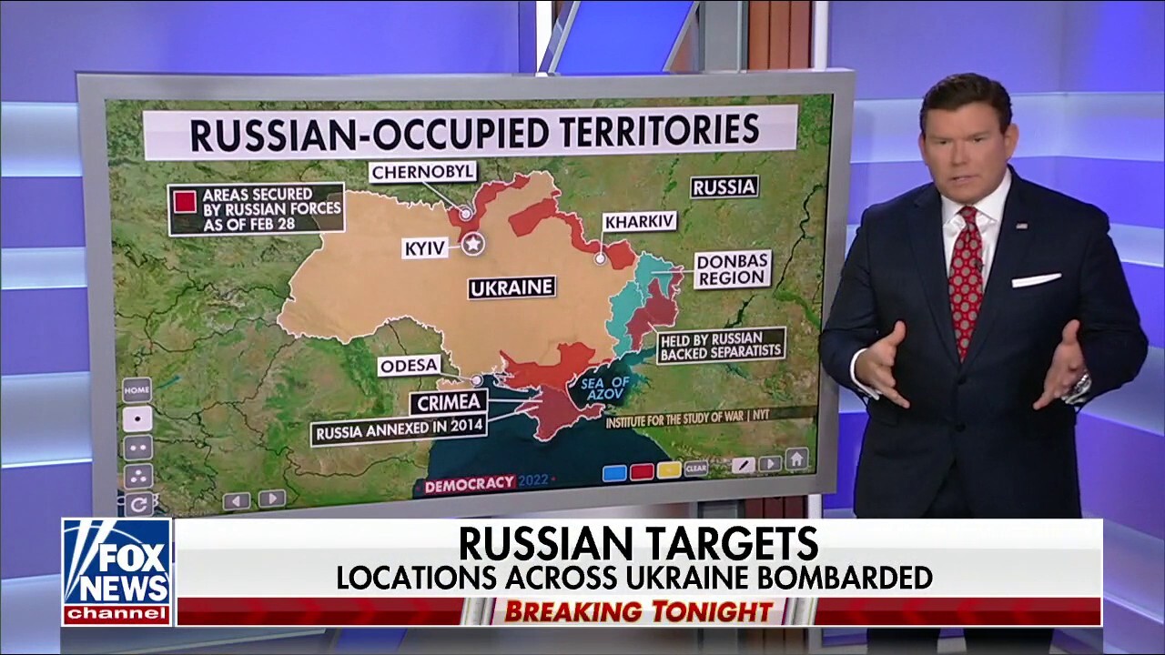Bret Baier maps out Russianoccupied territories in Ukraine On Air
