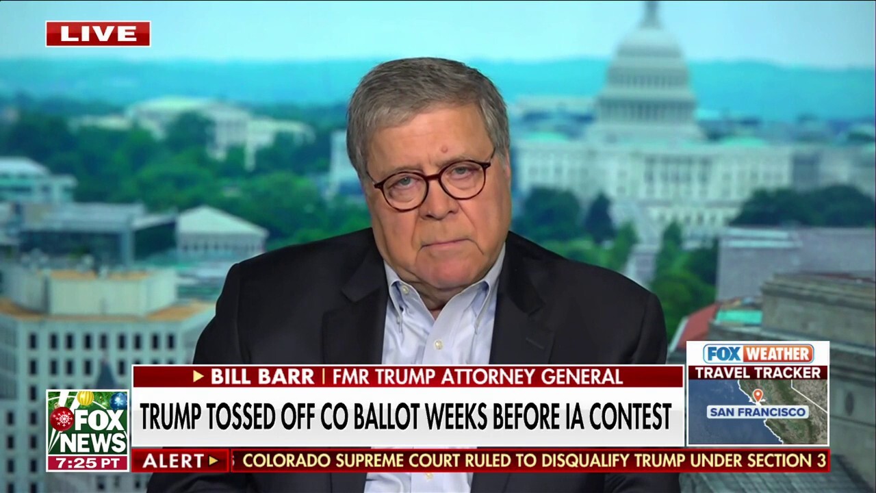 Former AG Bill Barr on Colorado ruling: SCOTUS has to 'smack this down very quickly'