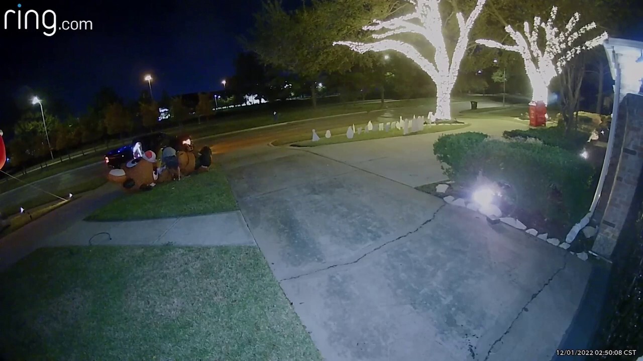 Ring doorbell captures two thieves stealing 16-foot inflatable Rudolph from yard