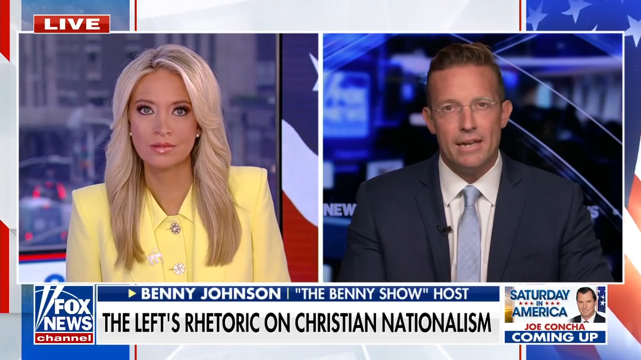Kayleigh McEnany reports on a man arrested for threatening Erika Kirk at a TPUSA event, citing email threats against 'Every Christian nationalist.' Benny Johnson joined 'Saturday in America' to discuss radical rhetoric amid threat concerns. 