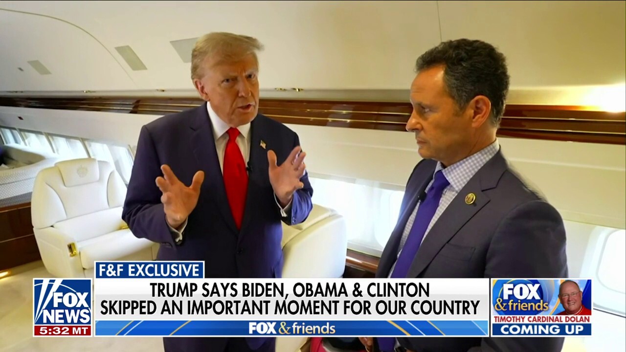 Former President Trump spoke with 'Fox & Friends' co-host Brian Kilmeade after attending the wake of slain NYPD officer Jonathan Diller in New York. 