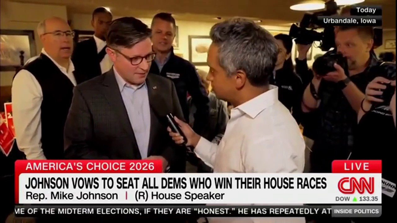 Speaker Mike Johnson swats aside CNN question as a 'nonsense narrative'