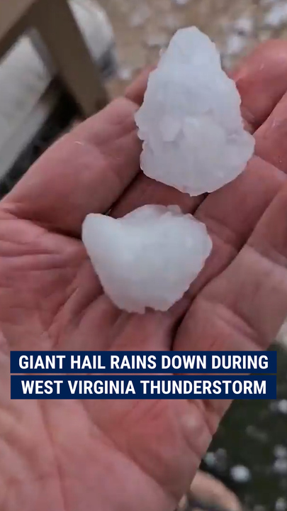   A thunderstorm successful  West Virginia brought a flurry of ample  hail on  its path