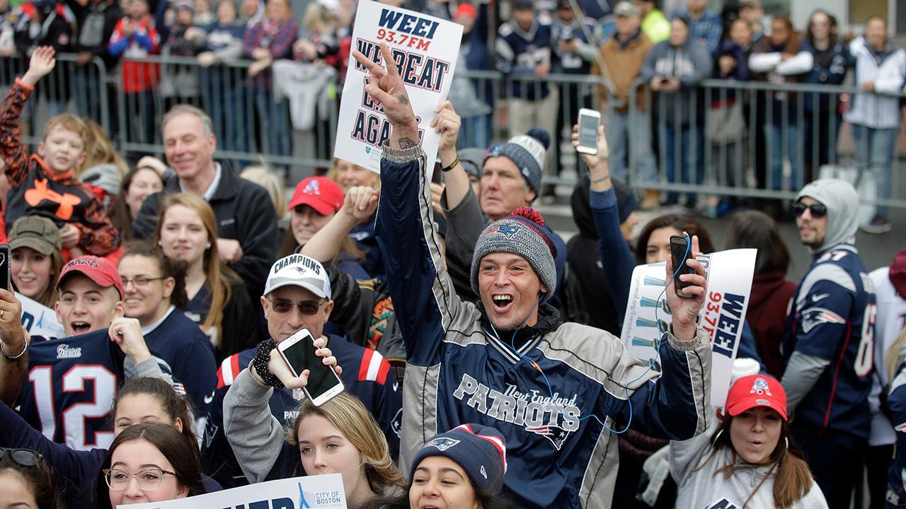 The New England Patriots celebrate Super Bowl LIII championship