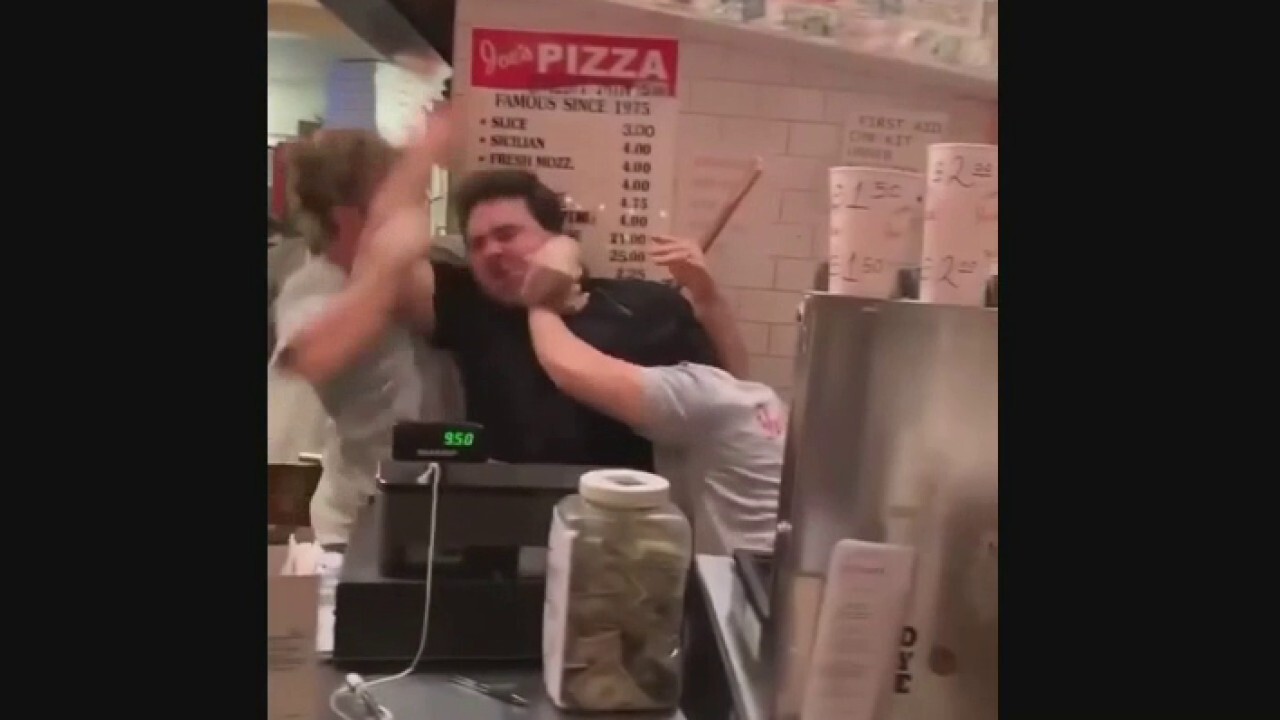 NYC pizza shop brawl between employees, customers caught on viral video