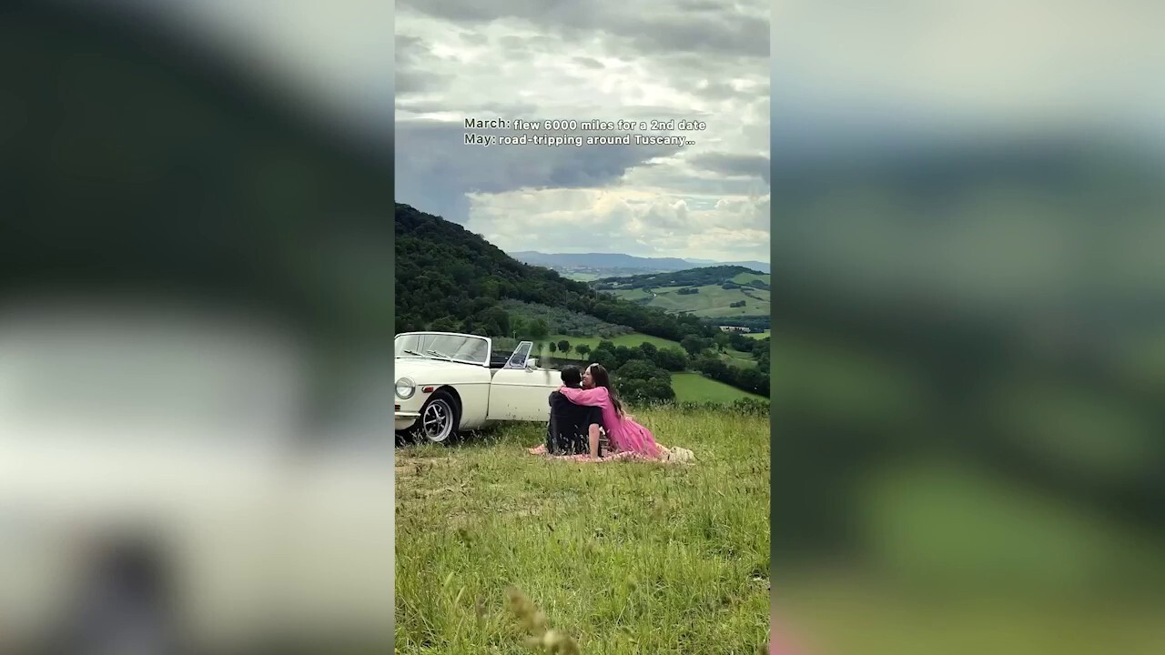 Woman flies 6,000 miles for a second date and now they're in love in Italy