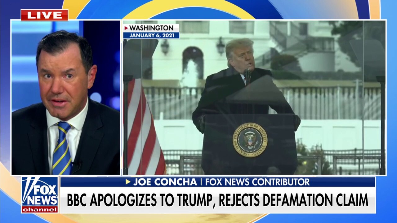 Fox News contributor Joe Concha joins 'Fox & Friends First' to discuss BBC's apology to President Donald Trump for doctoring a speech he made on January 6th and the state of the Democratic Party as progressives and moderates grow more divided.