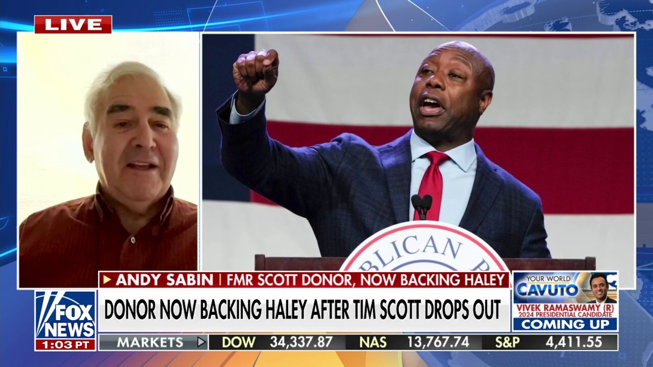 Prominent donor Andy Sabin discusses how he is shifting his support to Nikki Haley after Tim Scott drops out of the 2024 presidential race on ‘Your World.’