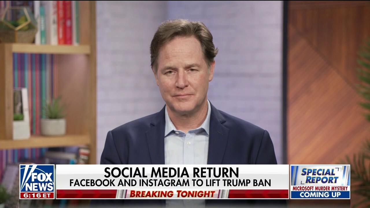 Meta president for for global affairs Nick Clegg: Trump can use Facebook and Instagram again