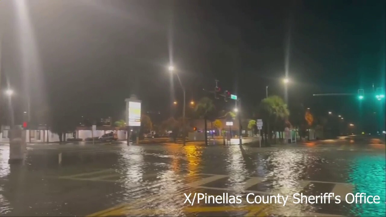 Hurricane flooding at Madeira Beach Gulf Boulevard Florida