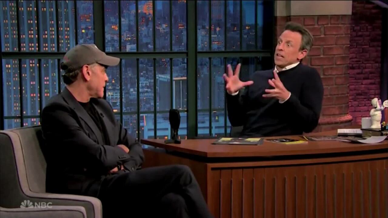 Seth Meyers asks George Clooney in interview about new play, skips Biden discussion