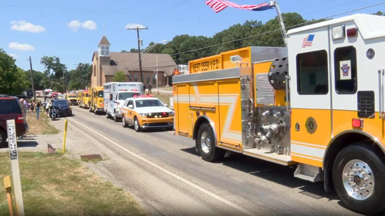 WATCH LIVE: Funeral procession underway for firefighter killed at Trump rally