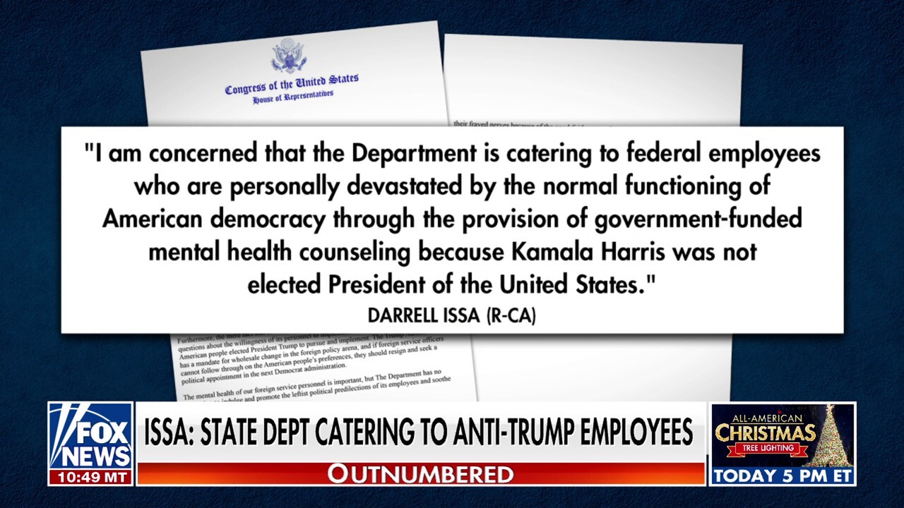 'Outnumbered' panelists sound off after the State Department used taxpayer money to fund therapy sessions for federal employees after the presidential election.